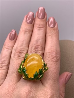 *Кольцо р.16,75 Янтарь Эмаль арт. 720112п-020 Вес 10,65 г - фото 310709 *Кольцо р.16,75 Янтарь Эмаль арт. 720112п-020 Вес 10,65 г - фото 310709