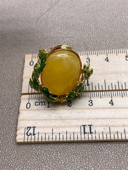 *Кольцо р.16,75 Янтарь Эмаль арт. 720112п-020 Вес 10,65 г - фото 310711 *Кольцо р.16,75 Янтарь Эмаль арт. 720112п-020 Вес 10,65 г - фото 310711