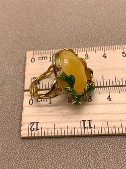 *Кольцо р.16,75 Янтарь Эмаль арт. 720112п-020 Вес 10,65 г - фото 310712 *Кольцо р.16,75 Янтарь Эмаль арт. 720112п-020 Вес 10,65 г - фото 310712