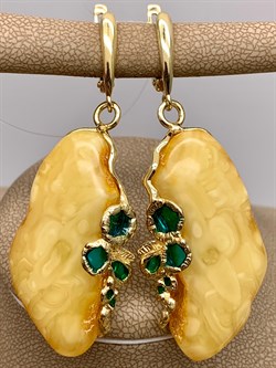 *Серьги Бабочки Янтарь арт. 721094п-368 Вес 13,64 г - фото 310722 *Серьги Бабочки Янтарь арт. 721094п-368 Вес 13,64 г - фото 310722