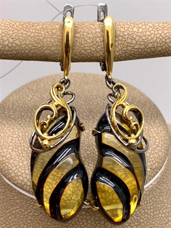 *Серьги Янтарь арт. 721026п-607 Вес 8,95 г - фото 310838 *Серьги Янтарь арт. 721026п-607 Вес 8,95 г - фото 310838