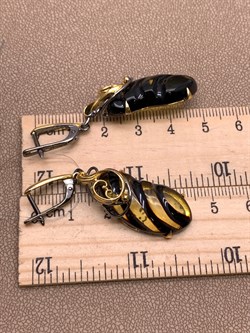 *Серьги Янтарь арт. 721026п-607 Вес 8,95 г - фото 310841 *Серьги Янтарь арт. 721026п-607 Вес 8,95 г - фото 310841