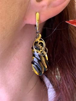 *Серьги Янтарь арт. 721026п-607 Вес 8,95 г - фото 310842 *Серьги Янтарь арт. 721026п-607 Вес 8,95 г - фото 310842