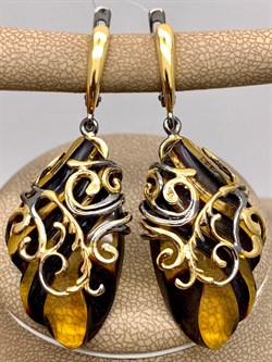 *Серьги Янтарь арт. 721067п-769 Вес 11,16 г - фото 310869 *Серьги Янтарь арт. 721067п-769 Вес 11,16 г - фото 310869