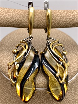 *Серьги Янтарь арт. 721029п-755 Вес 8,35 г - фото 310902 *Серьги Янтарь арт. 721029п-755 Вес 8,35 г - фото 310902