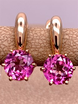 *Серьги Розовый Топаз арт. 2320071408-30-547 Вес 3 г - фото 311320