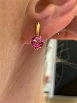 *Серьги Розовый Топаз арт. 2320071408-30-547 Вес 3 г - фото 311323