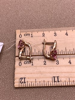 *Серьги Розовый Топаз арт. 2320071408-30-547 Вес 3 г - фото 311324