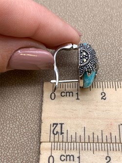 *Серьги Микс Марказит Амазонит арт. HE1431-291 вес 14,18 г - фото 311378 *Серьги Микс Марказит Амазонит арт. HE1431-291 вес 14,18 г - фото 311378