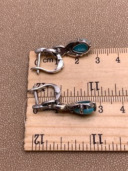 *Серьги Микс Марказит Амазонит арт. HE1614-734 вес 6,82 г - фото 311386 *Серьги Микс Марказит Амазонит арт. HE1614-734 вес 6,82 г - фото 311386