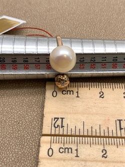 *Кольцо р.17,5 д.10 Бриллиант Белый Жемчуг цв Красное арт. 12529-110-602, вес 3,53 г - фото 311525 *Кольцо р.17,5 д.10 Бриллиант Белый Жемчуг цв Красное арт. 12529-110-602, вес 3,53 г - фото 311525