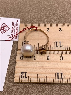 *Кольцо р.17,5 д.10 Бриллиант Белый Жемчуг цв Красное арт. 12529-110-602, вес 3,53 г - фото 311534 *Кольцо р.17,5 д.10 Бриллиант Белый Жемчуг цв Красное арт. 12529-110-602, вес 3,53 г - фото 311534