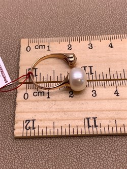 *Кольцо р.17,5 д.10 Бриллиант Белый Жемчуг цв Красное арт. 12529-110-602, вес 3,53 г - фото 311535 *Кольцо р.17,5 д.10 Бриллиант Белый Жемчуг цв Красное арт. 12529-110-602, вес 3,53 г - фото 311535