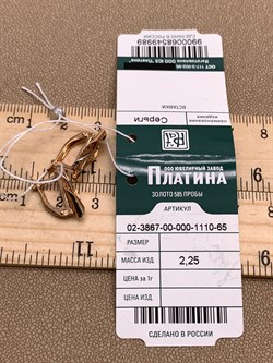 *Серьги цв Красное арт. 02-3867-00-000-1110-65-989 вес 2,25 г - фото 311714