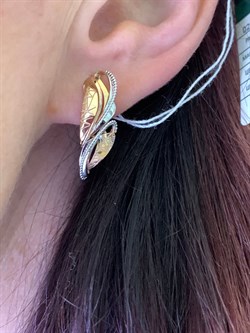 *Серьги цв Красное арт. 02-4078-00-000-1110-48-635 вес 3,51 г - фото 311717