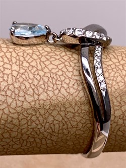 *Кольцо р.18,5 Голубой Топаз Романовы арт. 01-1817/00ТБ-00-012 вес 2,46 г - фото 311824