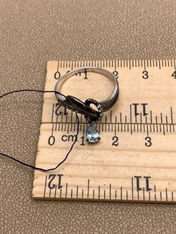 *Кольцо р.18,5 Голубой Топаз Романовы арт. 01-1817/00ТБ-00-012 вес 2,46 г - фото 311829