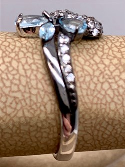 *Кольцо р.17,5 Голубой Топаз Романовы арт. 01-1816/00ТБ-00-005 вес 2,46 г - фото 311844