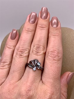 *Кольцо р.17,5 Голубой Топаз Романовы арт. 01-1816/00ТБ-00-005 вес 2,46 г - фото 311847