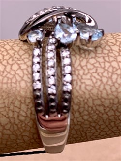 *Кольцо р.17 Голубой Топаз Романовы арт. 01-1813/00ТБ-00-788 вес 3 г - фото 311889