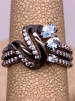 *Кольцо р.17 Голубой Топаз Романовы арт. 01-1813/00ТБ-00-788 вес 3 г - фото 311890