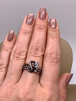 *Кольцо р.17 Голубой Топаз Романовы арт. 01-1813/00ТБ-00-788 вес 3 г - фото 311891