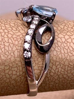 *Кольцо р.17,5 Голубой Топаз Романовы арт. 01-2029/00ТБ-00-162 вес 2,7 г - фото 311927