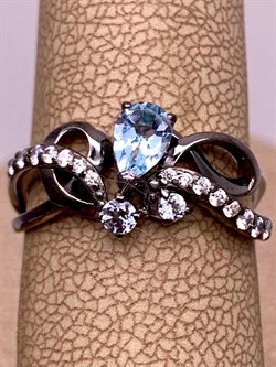 *Кольцо р.17,5 Голубой Топаз Романовы арт. 01-2029/00ТБ-00-162 вес 2,7 г - фото 311928