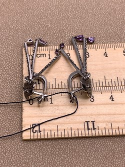 *Серьги Аметист Романовы арт. 02-1813/00АМ-00-132 вес 7,35 г - фото 312000