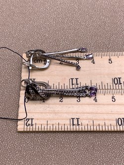 *Серьги Аметист Романовы арт. 02-1813/00АМ-00-132 вес 7,35 г - фото 312001