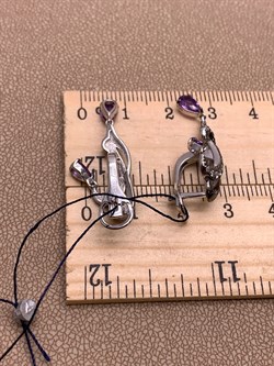 *Серьги Аметист Романовы арт. 02-1817/00АМ-00-904 вес 4,33 г - фото 312022