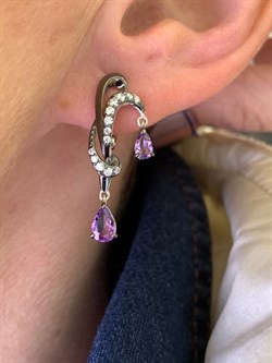 *Серьги Аметист Романовы арт. 02-1817/00АМ-00-904 вес 4,33 г - фото 312024