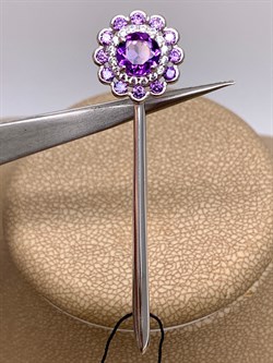 *Брошь Аметист Романовы арт. 04-2297/00АМ-00-768 вес 3,71 г - фото 312027