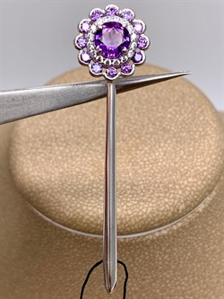 *Брошь Аметист Романовы арт. 04-2297/00АМ-00-768 вес 3,71 г - фото 312028