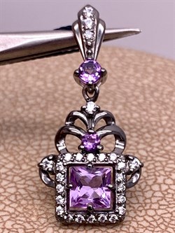 *Подвеска Аметист Аметист Романовы арт. 03-1819/00АМ-00-166 вес 1,27 г - фото 312067 *Подвеска Аметист Аметист Романовы арт. 03-1819/00АМ-00-166 вес 1,27 г - фото 312067