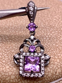 *Подвеска Аметист Аметист Романовы арт. 03-1819/00АМ-00-166 вес 1,27 г - фото 312068 *Подвеска Аметист Аметист Романовы арт. 03-1819/00АМ-00-166 вес 1,27 г - фото 312068