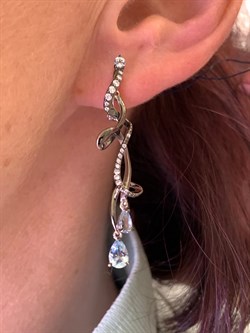 *Серьги Голубой Топаз Романовы арт. 02-2029/00ТБ-00-972 вес 5,47 г - фото 312087