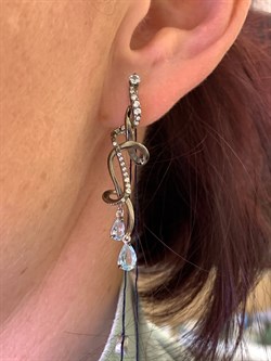 *Серьги Голубой Топаз Романовы арт. 02-2029/00ТБ-00-972 вес 5,47 г - фото 312088