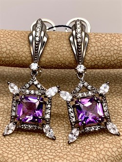 *Серьги Аметист Романовы арт. 02-1821/00АМ-00-969 вес 4,95 г - фото 312121 *Серьги Аметист Романовы арт. 02-1821/00АМ-00-969 вес 4,95 г - фото 312121