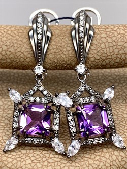 *Серьги Аметист Романовы арт. 02-1821/00АМ-00-969 вес 4,95 г - фото 312122 *Серьги Аметист Романовы арт. 02-1821/00АМ-00-969 вес 4,95 г - фото 312122