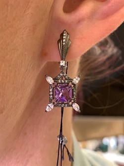 *Серьги Аметист Романовы арт. 02-1821/00АМ-00-969 вес 4,95 г - фото 312124 *Серьги Аметист Романовы арт. 02-1821/00АМ-00-969 вес 4,95 г - фото 312124