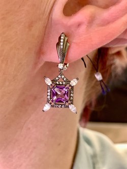 *Серьги Аметист Романовы арт. 02-1821/00АМ-00-969 вес 4,95 г - фото 312125 *Серьги Аметист Романовы арт. 02-1821/00АМ-00-969 вес 4,95 г - фото 312125