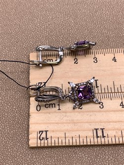 *Серьги Аметист Романовы арт. 02-1821/00АМ-00-969 вес 4,95 г - фото 312128 *Серьги Аметист Романовы арт. 02-1821/00АМ-00-969 вес 4,95 г - фото 312128