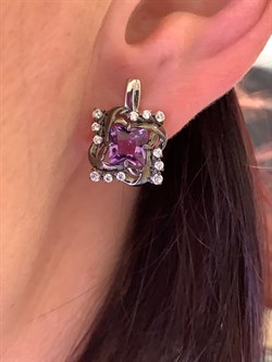 *Серьги Аметист Романовы арт. 02-2023/00АМ-00-834 вес 5,16 г - фото 312169 *Серьги Аметист Романовы арт. 02-2023/00АМ-00-834 вес 5,16 г - фото 312169