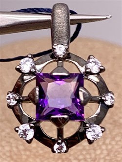 *Подвеска Аметист Романовы арт. 03-2024/00АМ-00-223 вес 1,9 г - фото 312195