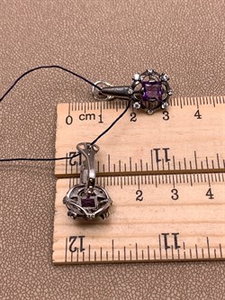 *Серьги Аметист Романовы арт. 02-2024/00АМ-00-414 вес 5,56 г - фото 312210