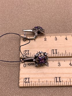 *Серьги Аметист Романовы арт. 02-2024/00АМ-00-414 вес 5,56 г - фото 312211