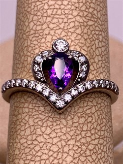 *Кольцо р.17,5 Аметист Романовы арт. 01-2027/00АМ-00-674 вес 2,66 г - фото 312234