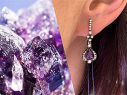 *Серьги Аметист Романовы арт. 02-2027/00АМ-00-704 вес 4,33 г - фото 312254