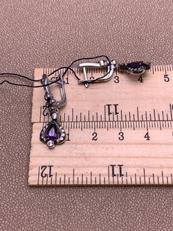 *Серьги Аметист Романовы арт. 02-2027/00АМ-00-704 вес 4,33 г - фото 312260